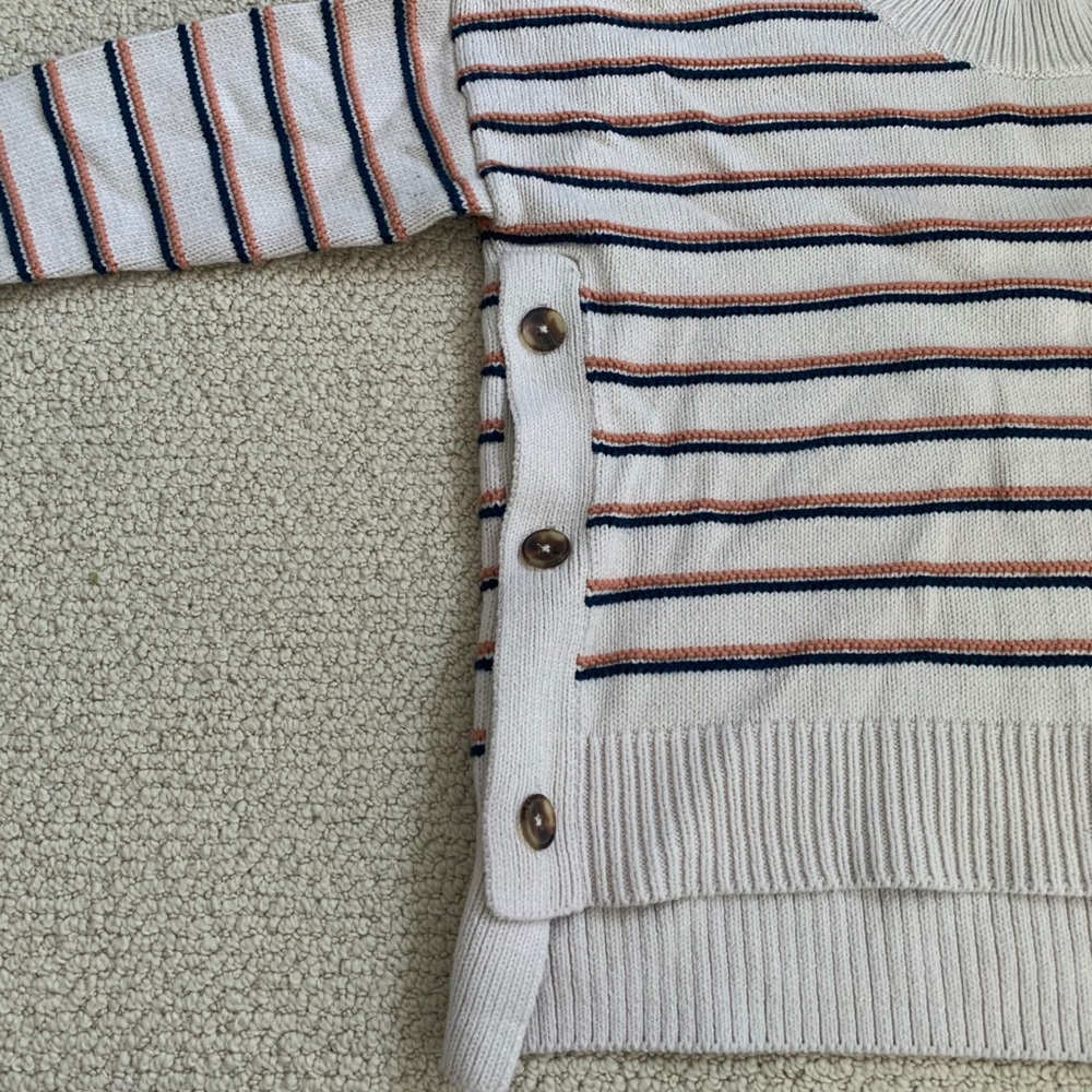 Striped Button Back Sweater - Picture 4 of 4